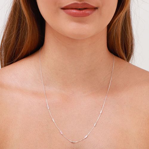 Colar prata 925 baguetes