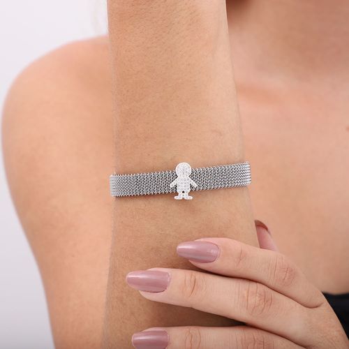 Berloque prata 925 menino cravejado