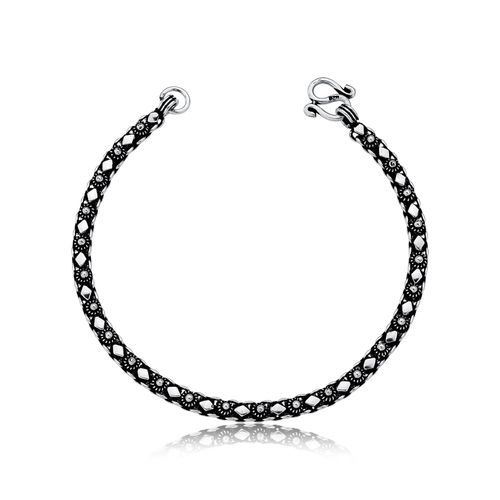 Pulseira prata 925 flores