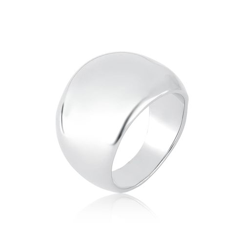 Anel semijoia abaulado liso