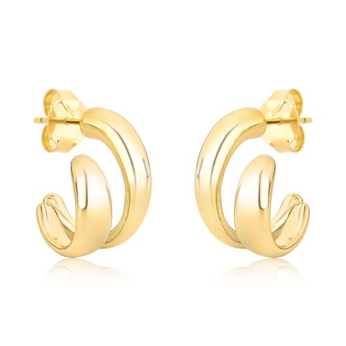 Brinco semijoia fio duplo liso