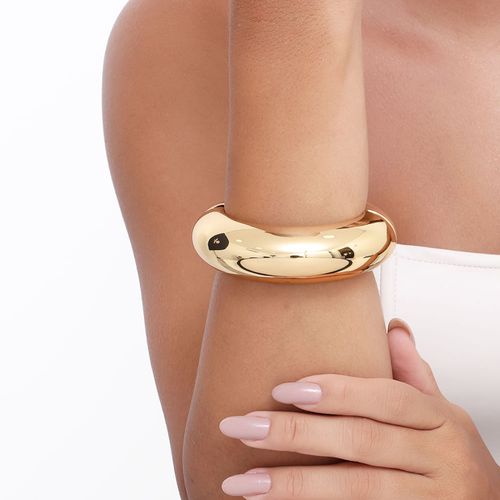 Bracelete semijoia redondo abaulado liso