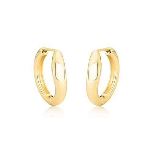 Argola semijoia ondulada lisa