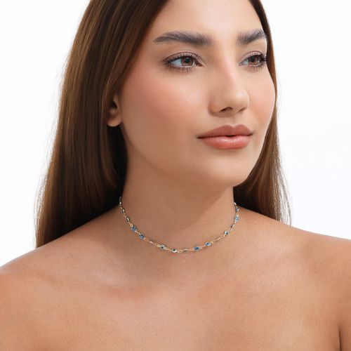 Choker semijoia olho grego