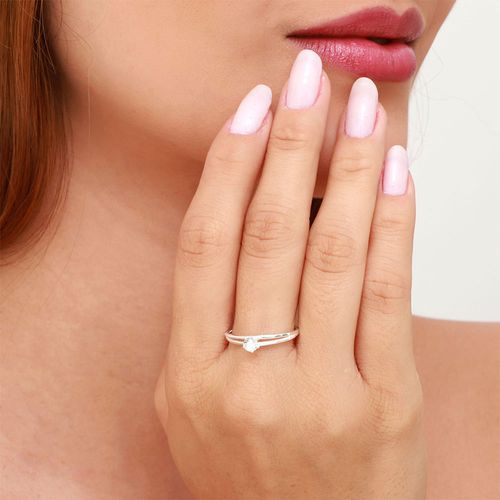 Anel prata 925 solitário