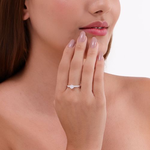 Anel prata 925 solitário