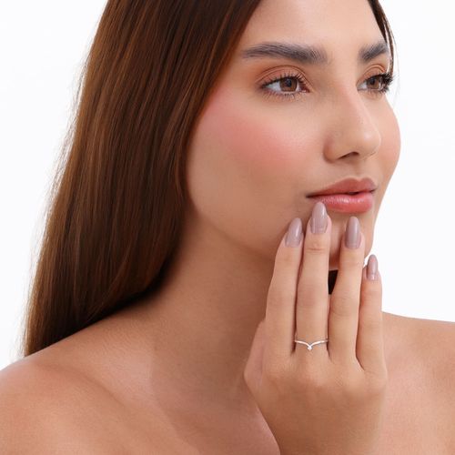 Anel Prata 925 Liso com Detalhe em Zircônia 2